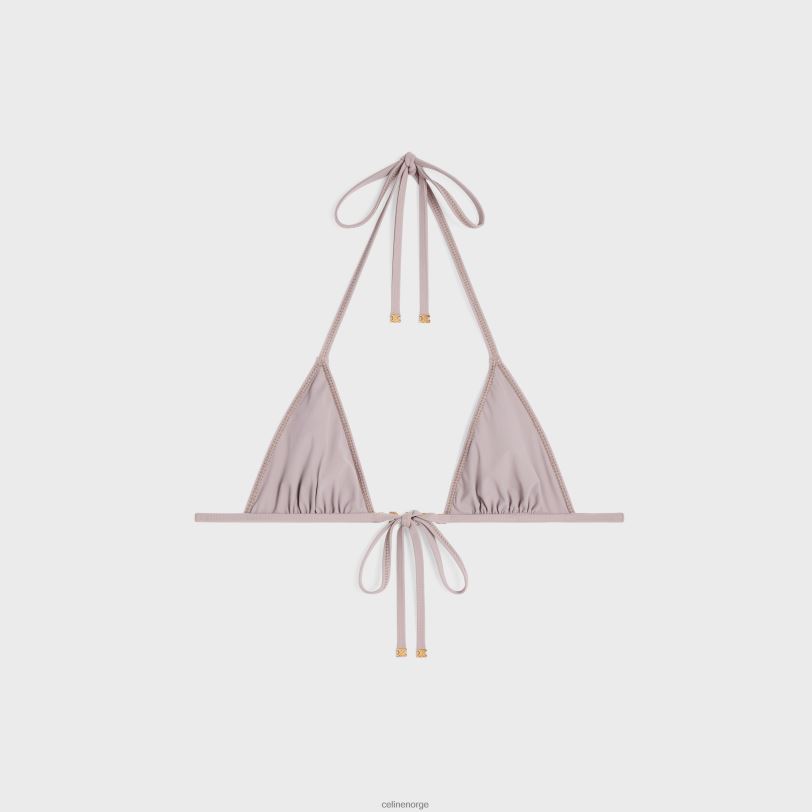 CELINE kvinner trekant topp i matt jersey V0PT6909 klær argile