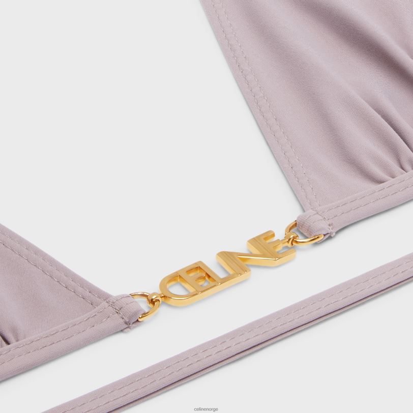 CELINE kvinner trekant topp i matt jersey V0PT6909 klær argile