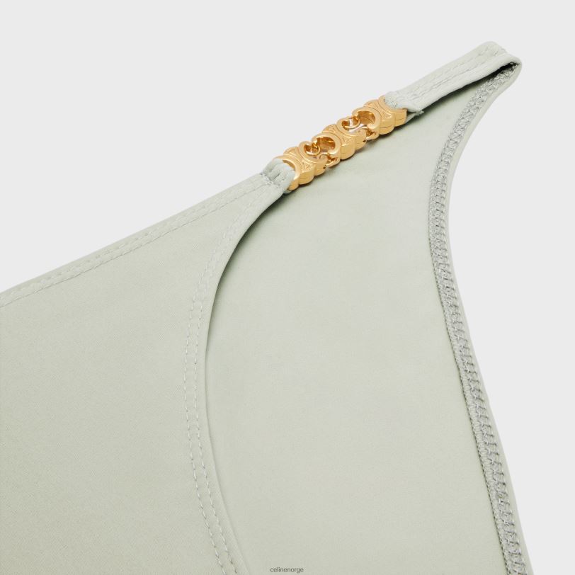 CELINE kvinner triomphe badedraktunderdel i matt trikot V0PT6908 klær vert amande