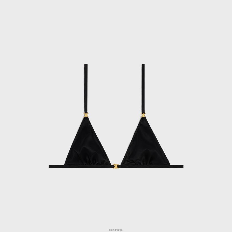 CELINE kvinner triomphe triangel-bh i silke V0PT6582 klær svart