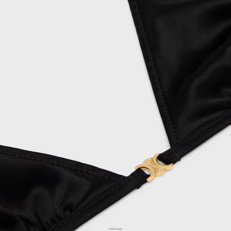 CELINE kvinner triomphe triangel-bh i silke V0PT6582 klær svart