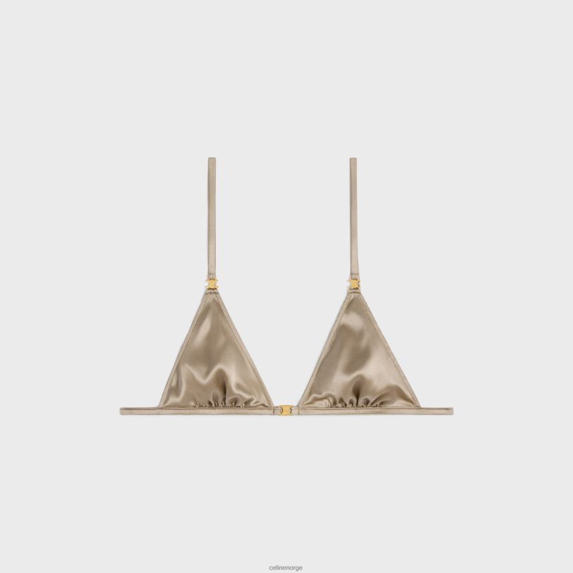 CELINE kvinner triomphe triangel-bh i silke V0PT6583 klær off white/rouge profond