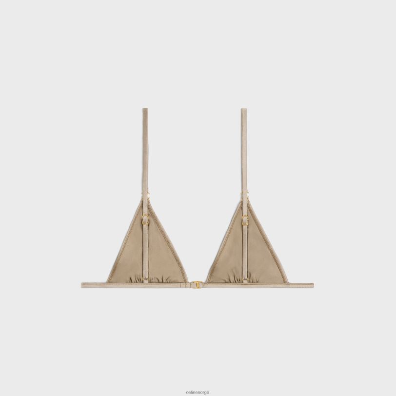 CELINE kvinner triomphe triangel-bh i silke V0PT6583 klær off white/rouge profond