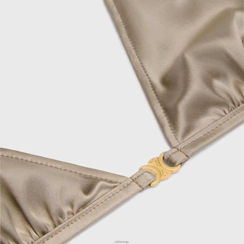 CELINE kvinner triomphe triangel-bh i silke V0PT6583 klær off white/rouge profond