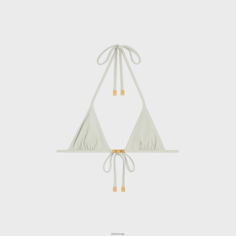 CELINE kvinner triomphe triangel topp i matt trikot V0PT6907 klær vert amande