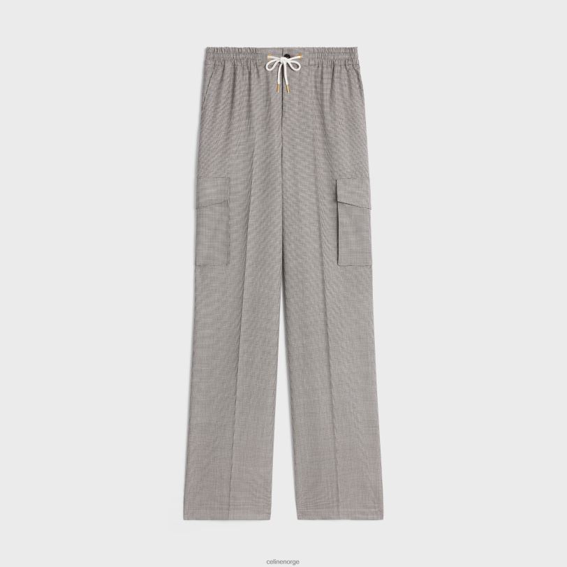 CELINE kvinner cargobukser i ull V0PT6880 klær craie/beige/noir