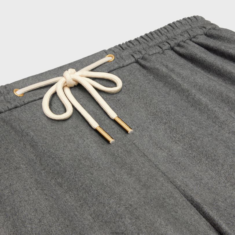 CELINE kvinner rette joggebukser i kashmirflanell V0PT6680 klær gris melange