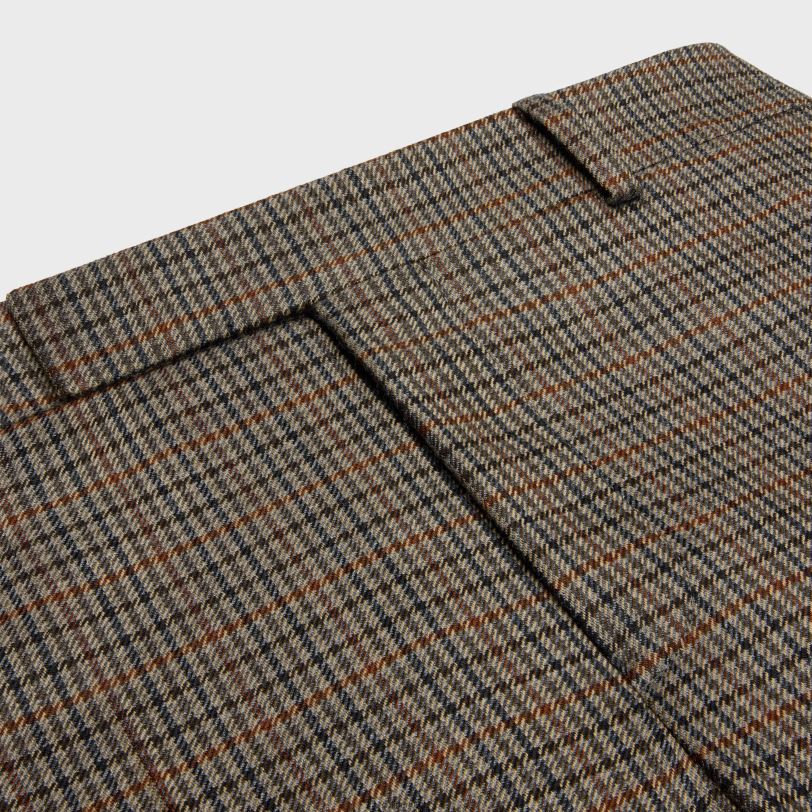 CELINE kvinner tommybukser i rutete ull V0PT6648 klær beige/bleu/cuivre