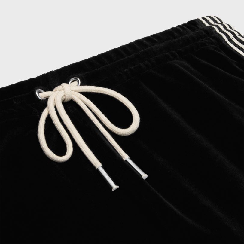 CELINE kvinner treningsbukser i fløyelsjersey V0PT6601 klær svart hvit