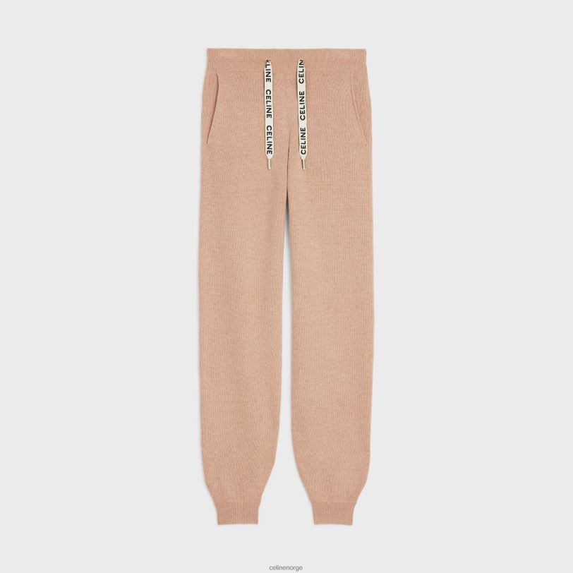 CELINE kvinner treningsbukser i kashmirull V0PT6882 klær kamel