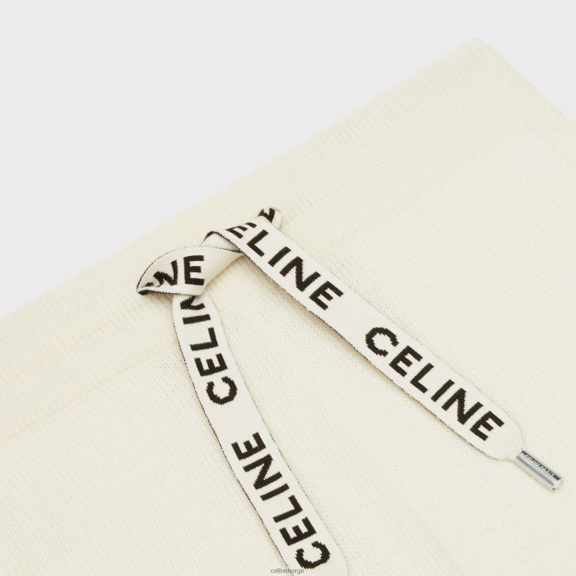 CELINE kvinner treningsbukser i kashmirull V0PT6883 klær off white