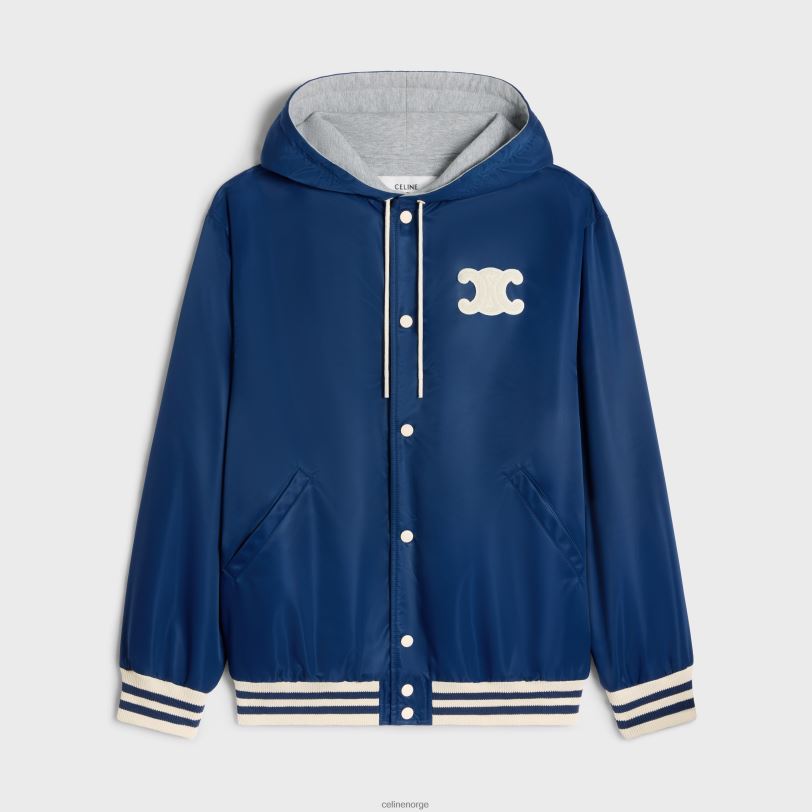 CELINE kvinner Paris hette teddyjakke i nylon V0PT6667 klær marinen