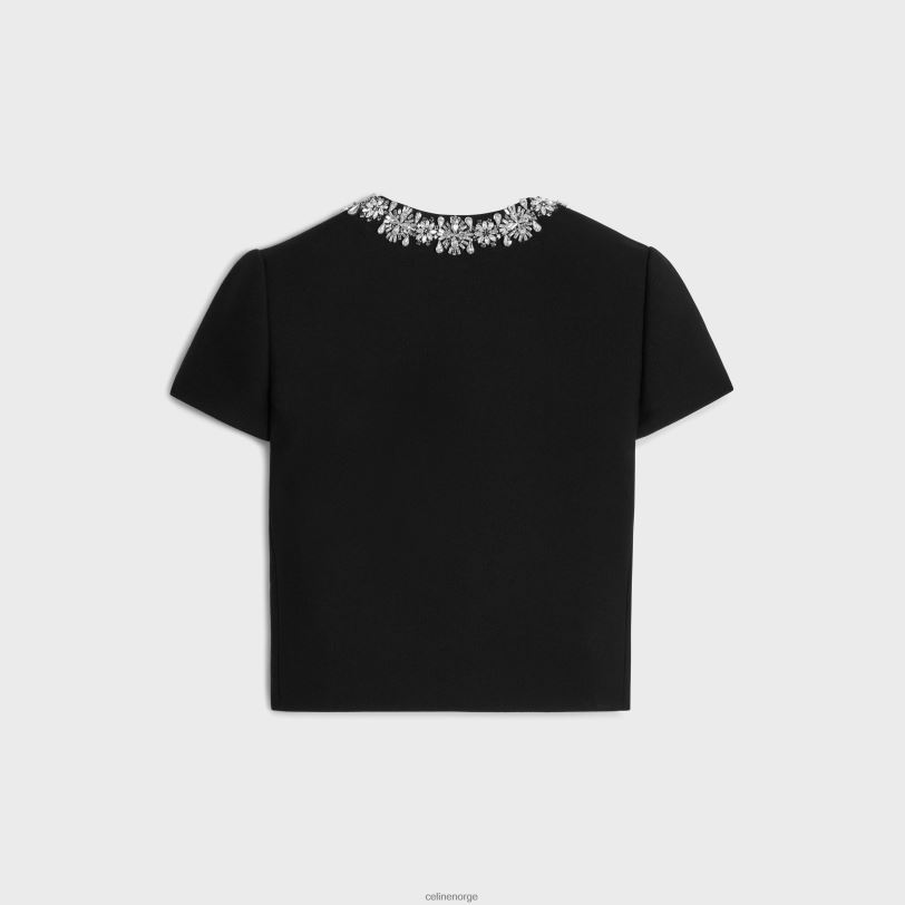 CELINE kvinner brodert chelseajakke i diagonal ull V0PT6551 klær svart