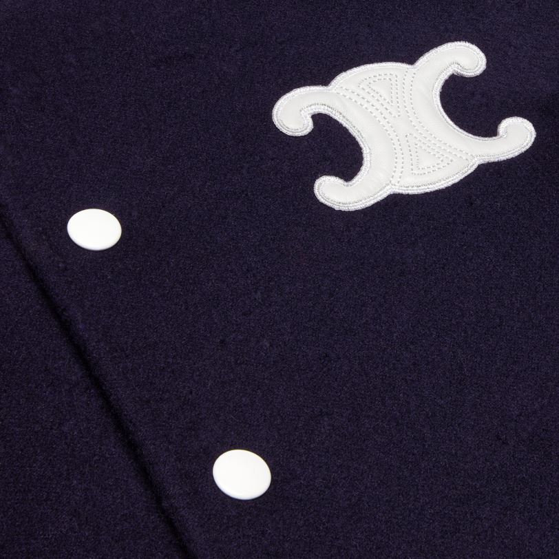 CELINE kvinner chelsea teddyjakke i dobbelt ansikt kashmir V0PT6730 klær marinen