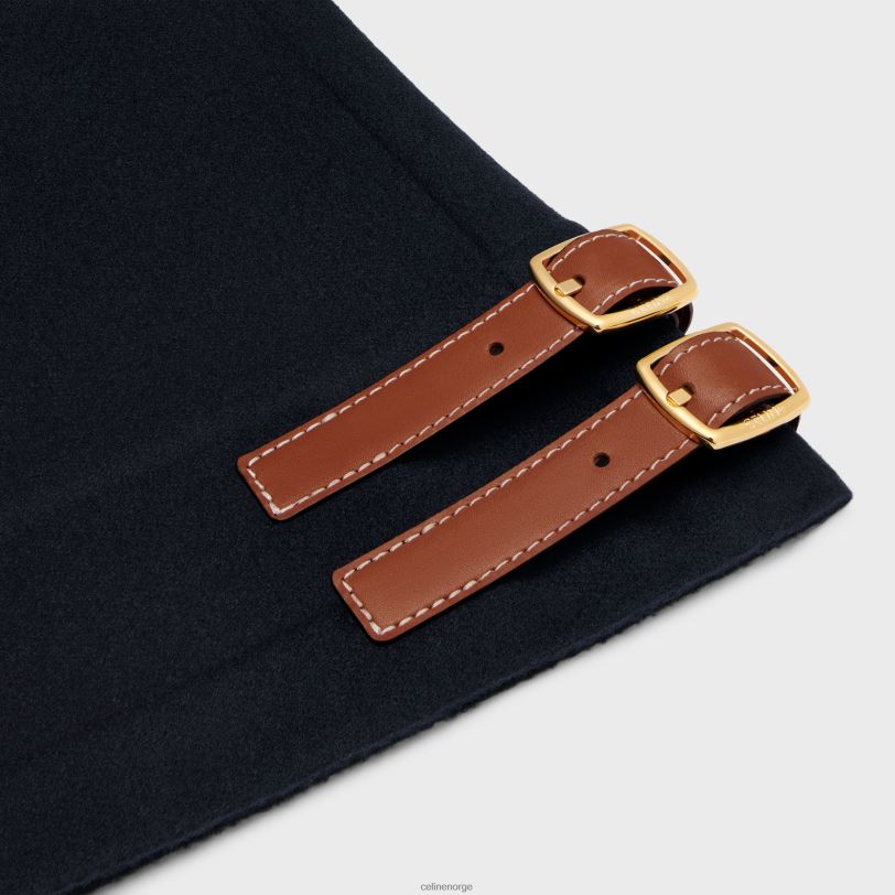 CELINE kvinner jakke med hette i dobbelt ansikt kashmir V0PT6746 klær marinen