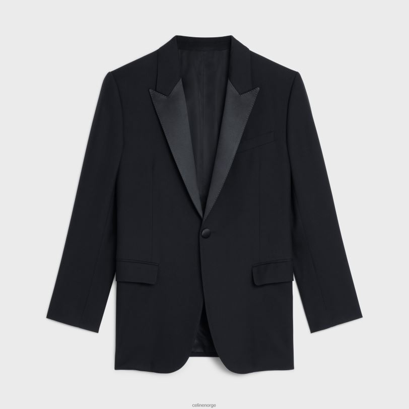 CELINE kvinner jude smokingjakke i ullgabardin V0PT6711 klær svart