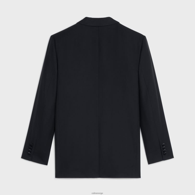 CELINE kvinner jude smokingjakke i ullgabardin V0PT6711 klær svart