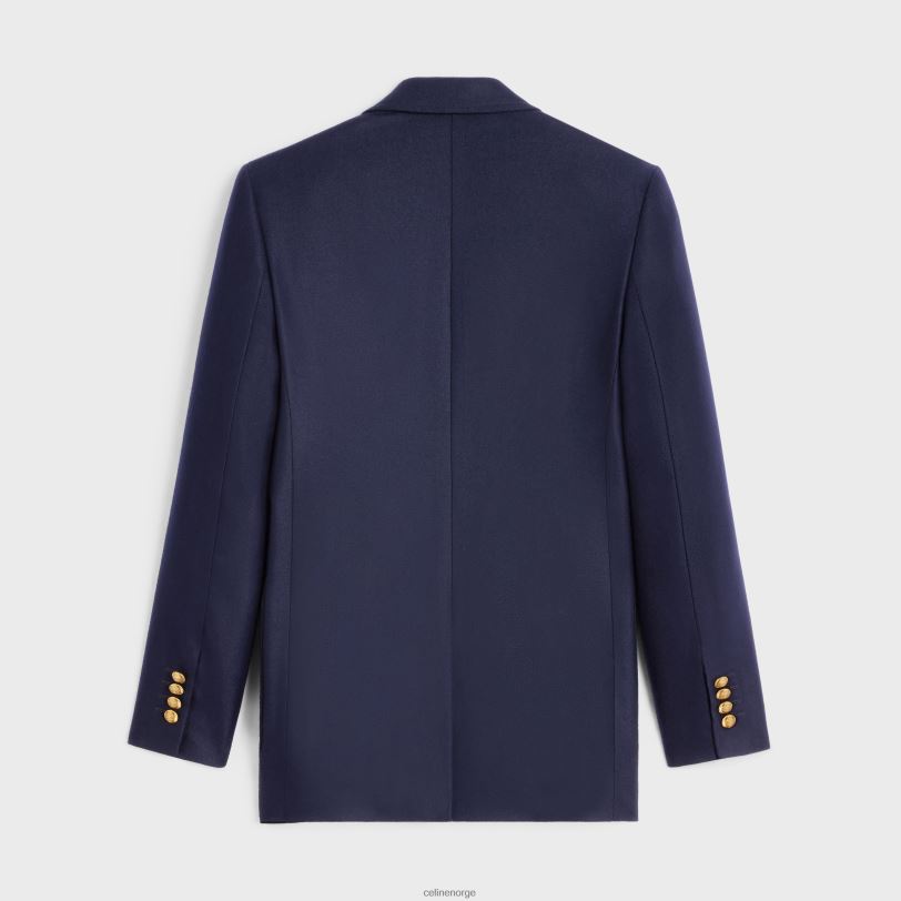 CELINE kvinner klassisk jakke i kashmirflanell V0PT6718 klær marinen