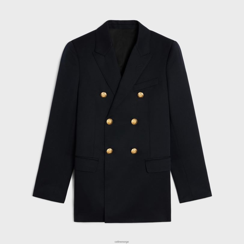 CELINE kvinner lang blazer i diagonal ull V0PT6707 klær marinen