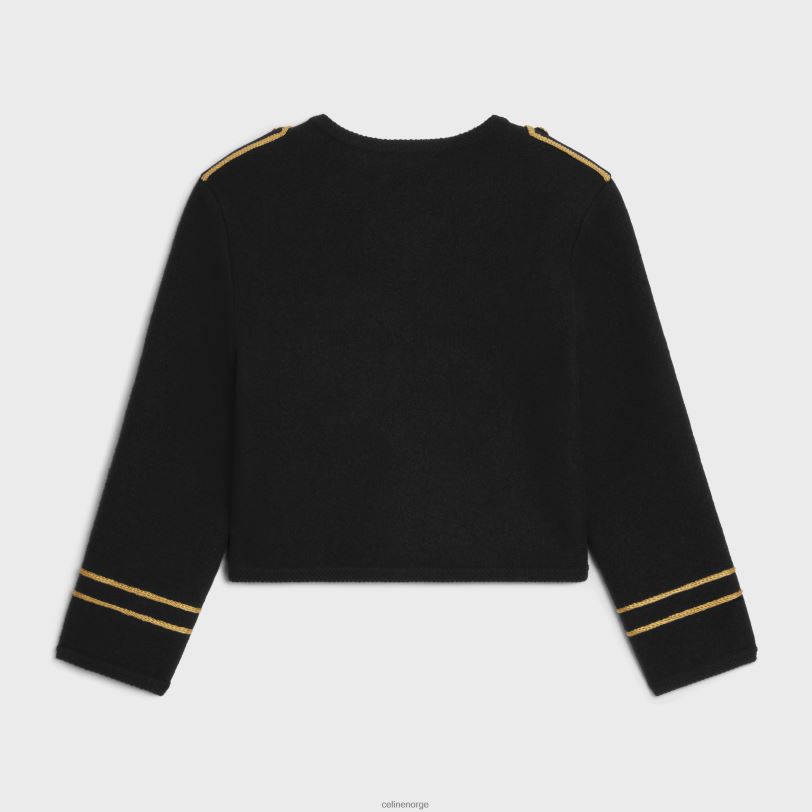 CELINE kvinner militær cardiganjakke i ull V0PT6618 klær svart