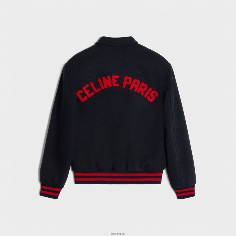 CELINE kvinner paris teddyjakke i teksturert ull V0PT6664 klær marinen