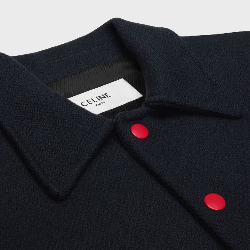 CELINE kvinner paris teddyjakke i teksturert ull V0PT6664 klær marinen