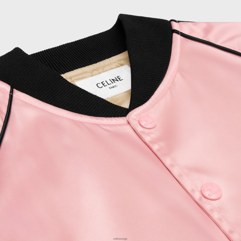 CELINE kvinner teddyjakke i sateng nylon V0PT6594 klær rosa