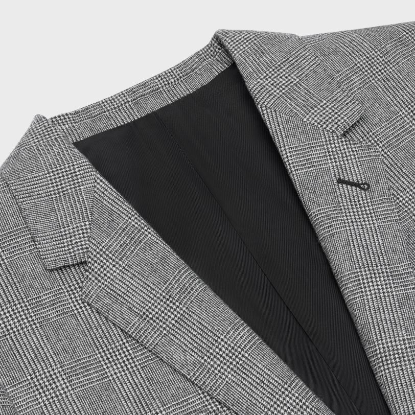 CELINE kvinner tomboyjakke i flanell V0PT6719 klær craie/noir