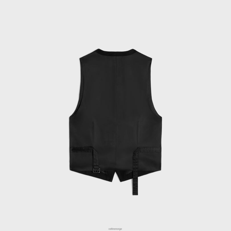 CELINE kvinner vest i kashmirflanell V0PT6727 klær svart