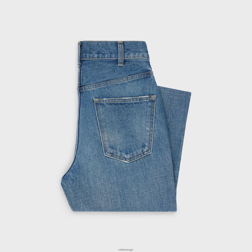 CELINE kvinner dylan flared jeans med signatur i denim V0PT6862 klær fagforeningsvask