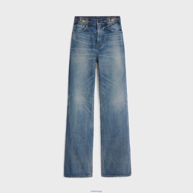 CELINE kvinner jane flare jeans i denim V0PT6853 klær fagforeningsvask