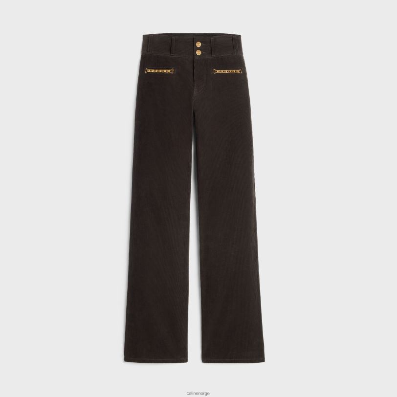CELINE kvinner jane flare jeans i kordfløyel V0PT6850 klær råvask