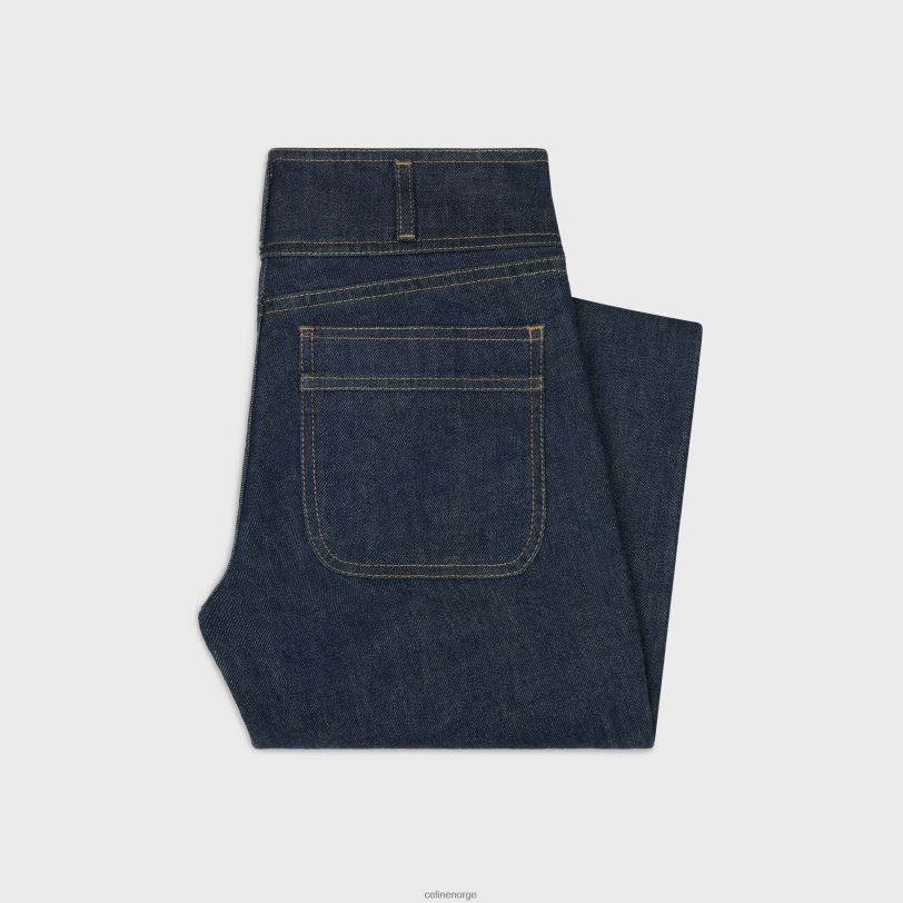 CELINE kvinner jane flare jeans i vask denim V0PT6852 klær skylles