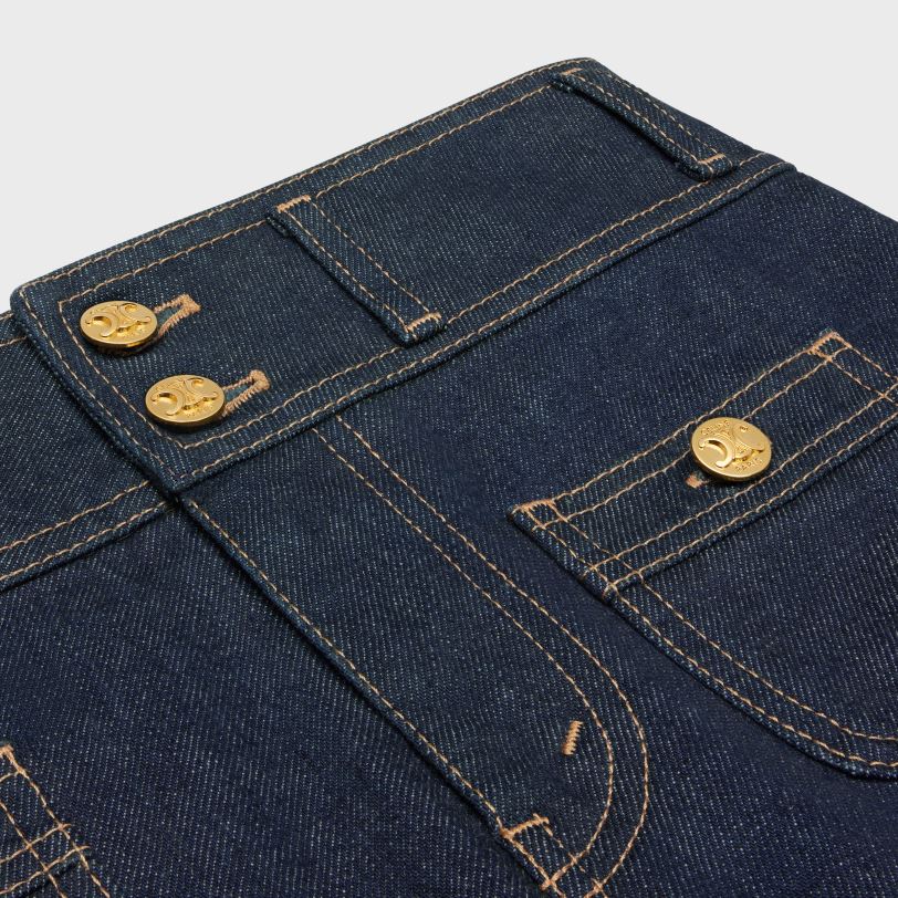 CELINE kvinner jane flare jeans i vask denim V0PT6852 klær skylles