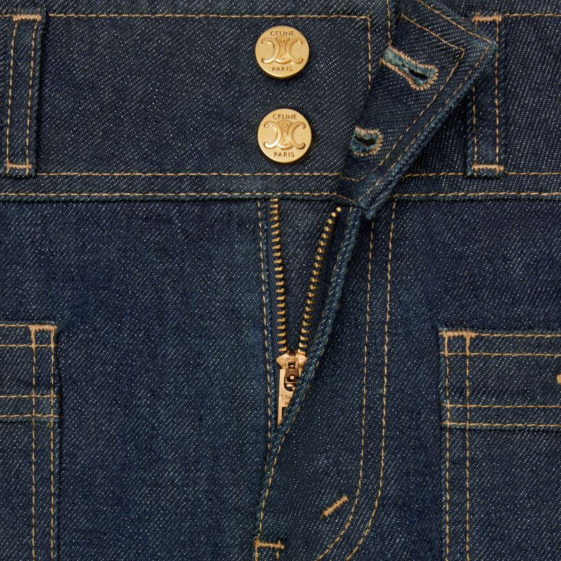 CELINE kvinner jane flare jeans i vask denim V0PT6852 klær skylles