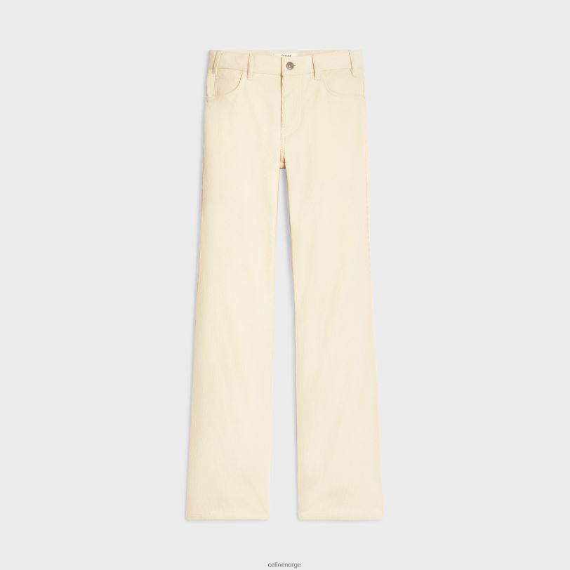 CELINE kvinner jane flared jeans i kordfløyel V0PT6855 klær råvask