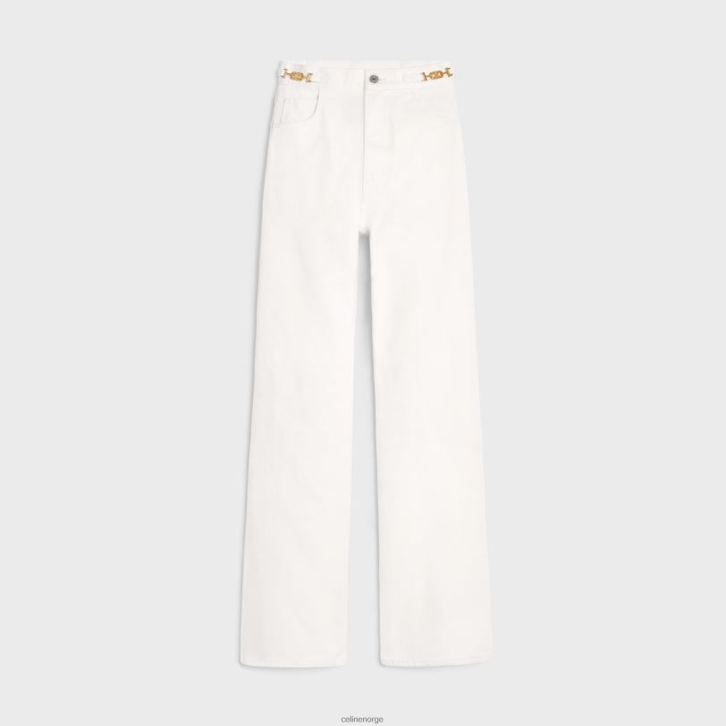 CELINE kvinner jane utsvingte jeans i denim V0PT6856 klær optisk hvitvask