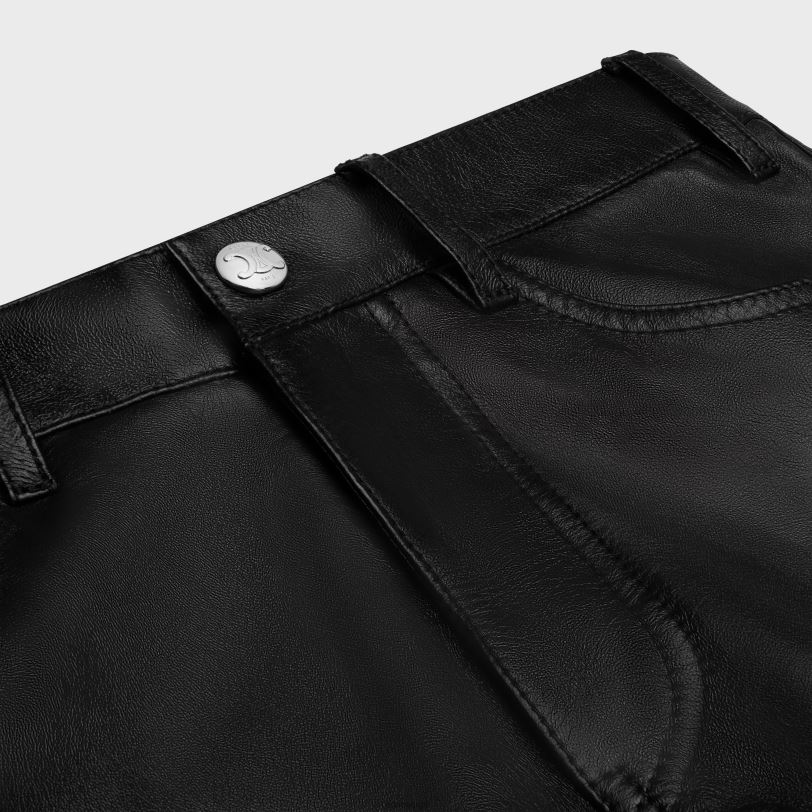 CELINE kvinner marco jeans i mykt lammeskinn V0PT6643 klær svart