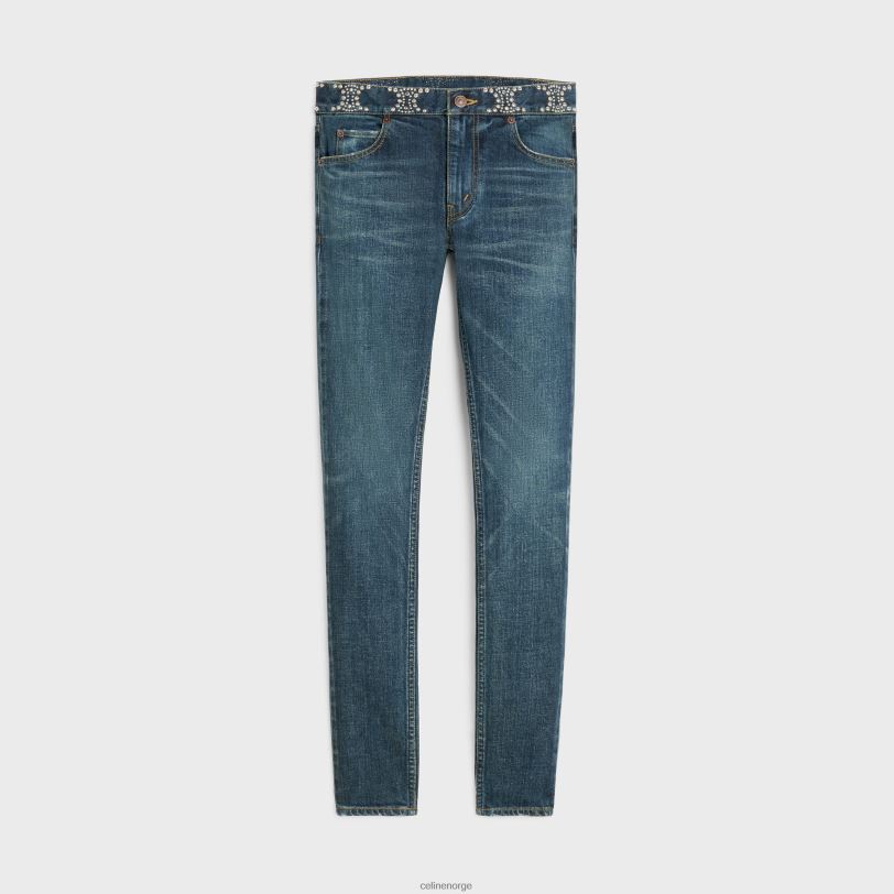 CELINE kvinner neo skinny jeans i denim V0PT6868 klær ren mørk union vask