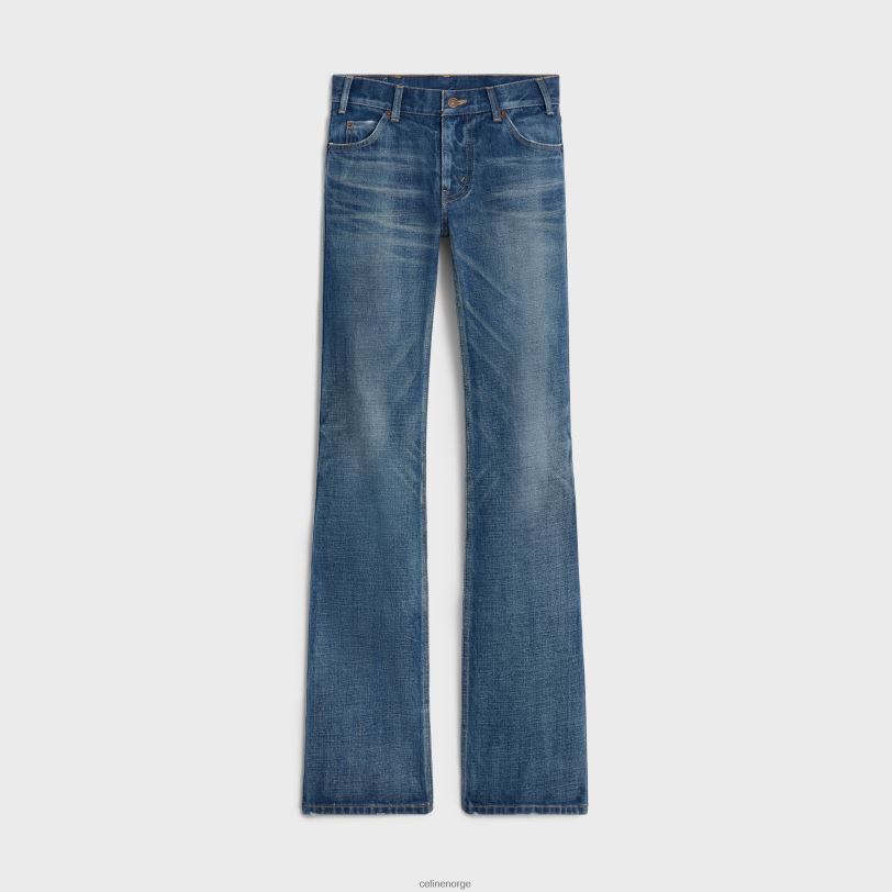 CELINE kvinner pearl jeans i denim V0PT6858 klær mørk union vask