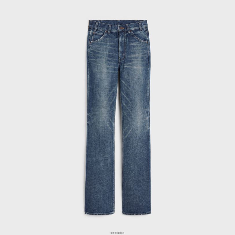 CELINE kvinner serge flare jeans i denim V0PT6863 klær mørk union vask