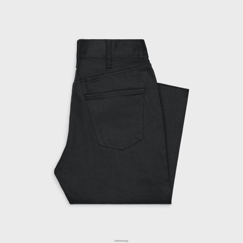 CELINE kvinner tess jeans i vask denim V0PT6865 klær rent svart