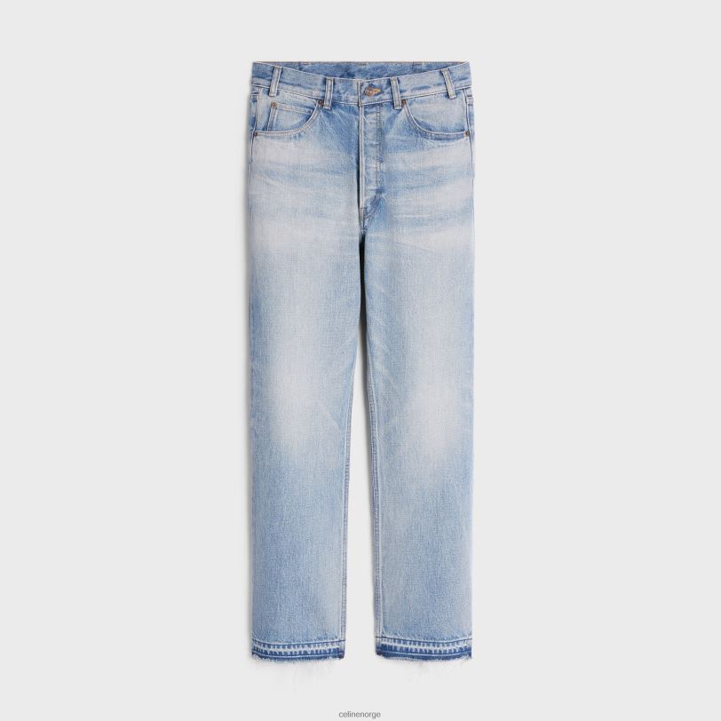 CELINE kvinner wesley jeans i denim V0PT6870 klær pismo vask