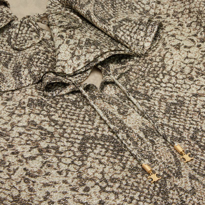 CELINE kvinner jabot minikjole i crepe lame V0PT6653 klær beige/marron