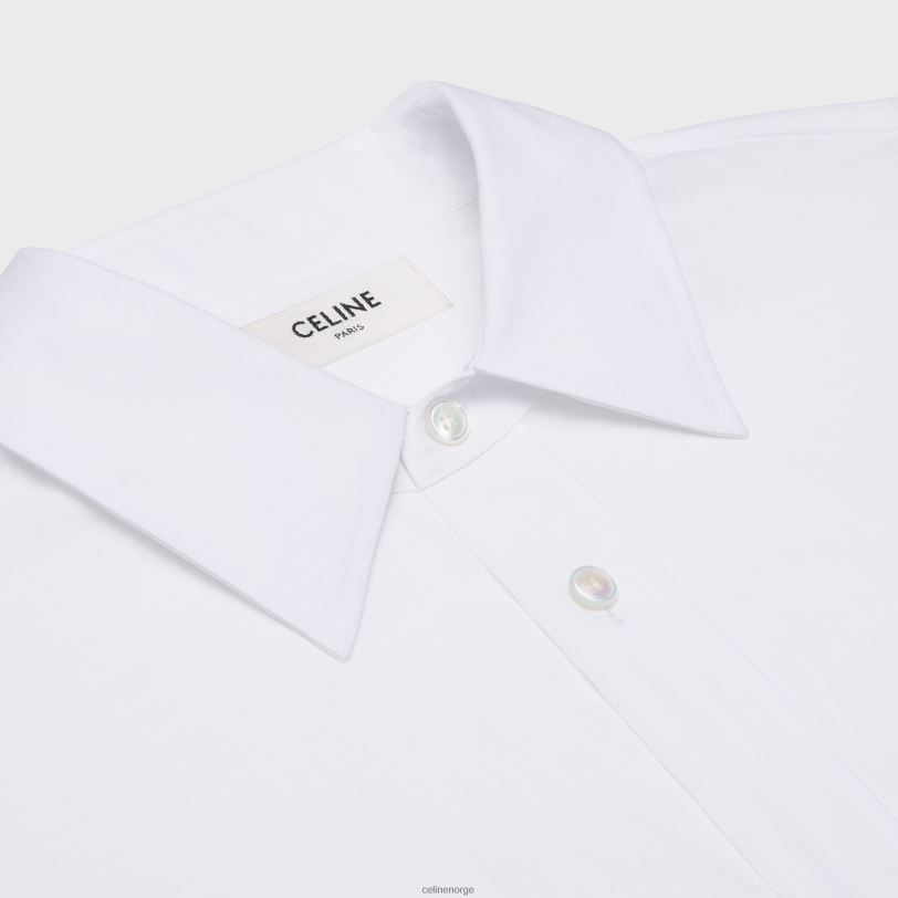 CELINE kvinner malerskjortekjole i bomullsbatist V0PT6798 klær hvit