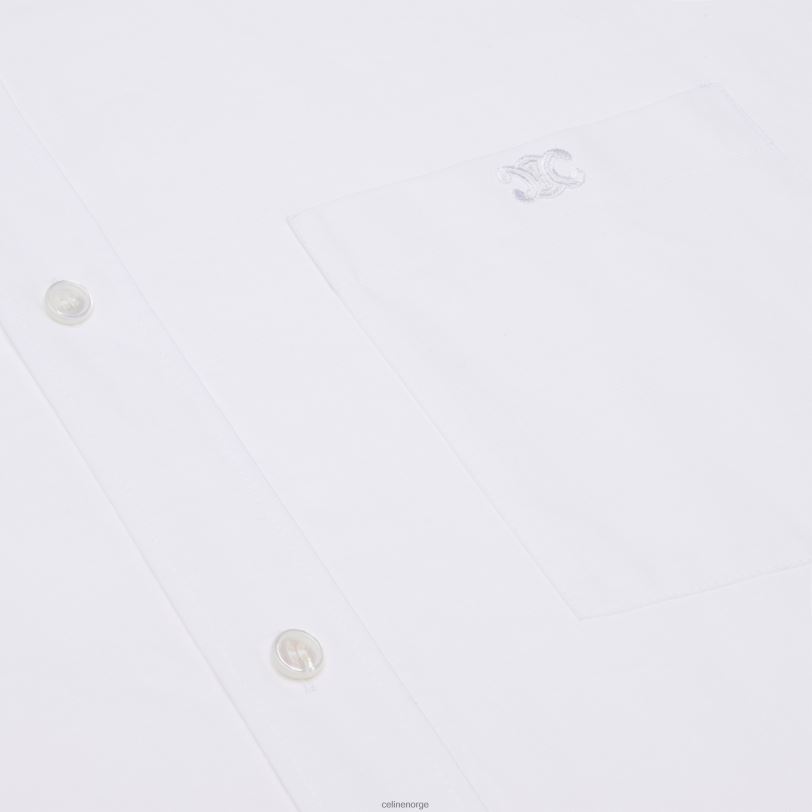 CELINE kvinner malerskjortekjole i bomullsbatist V0PT6798 klær hvit