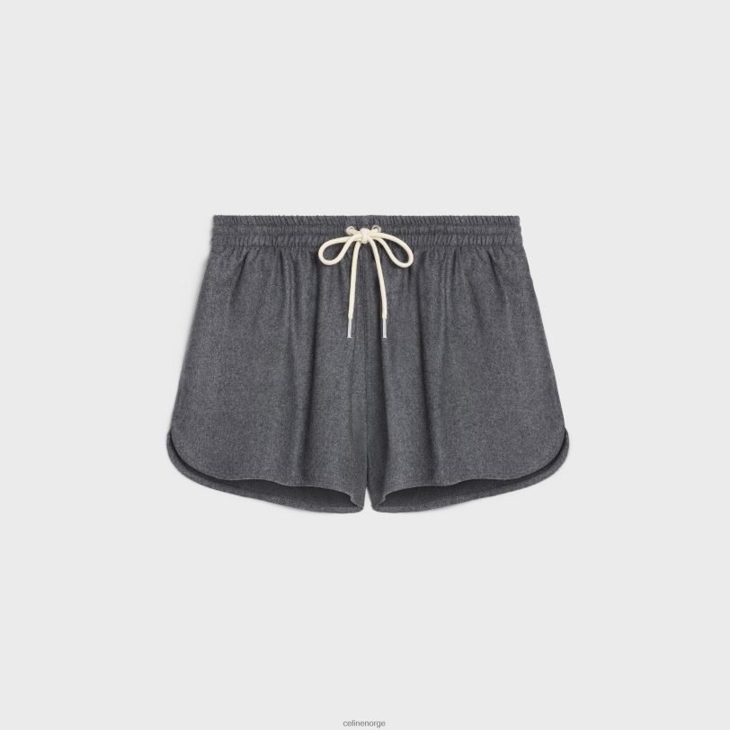 CELINE kvinner atletisk shorts i kashmirflanell V0PT6885 klær gris