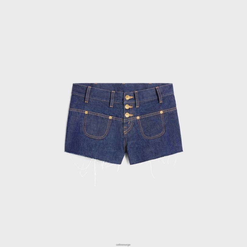 CELINE kvinner minishorts i wash denim V0PT6891 klær skylles