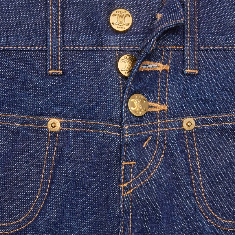 CELINE kvinner minishorts i wash denim V0PT6891 klær skylles