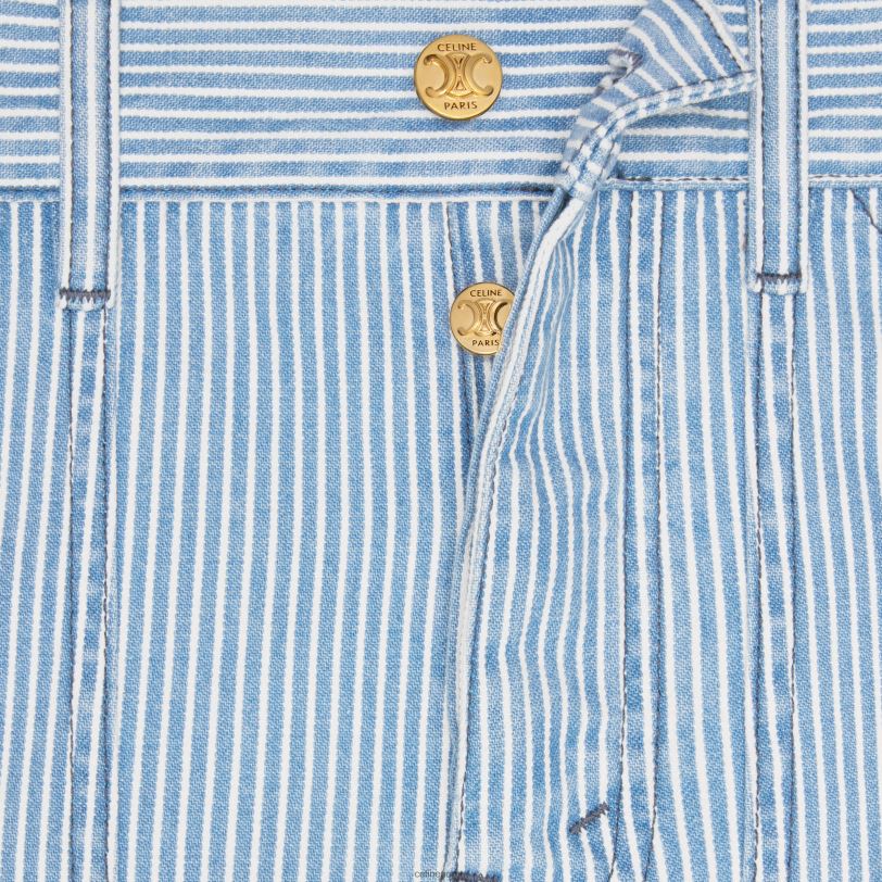 CELINE kvinner suzanne-shorts i bomull hickory V0PT6894 klær bølgevask